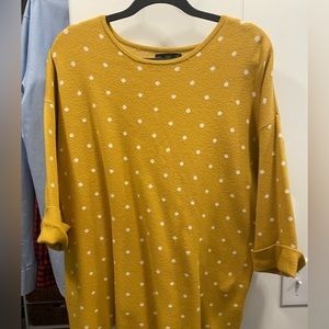 Mustard yellow polka dot sweater
